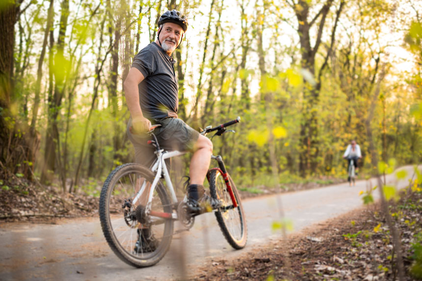 senior on his bike